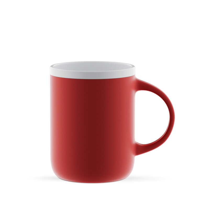 Belfort 300 ml czerwony kubek pod nadruk z białą obręczą