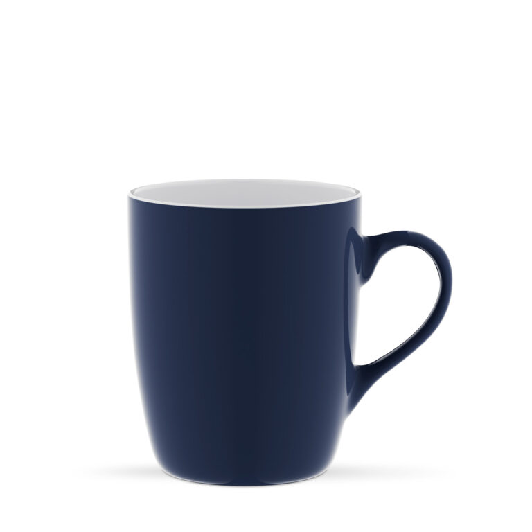 Kubek ceramiczny Kult 320 ml do nadruku. Granatowo-biały