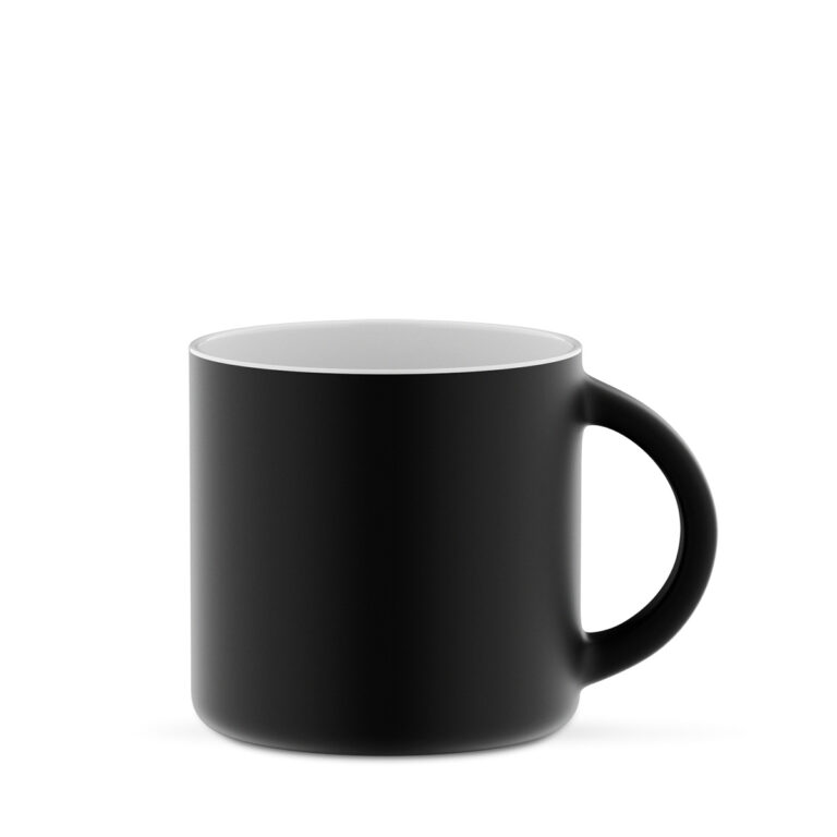 Matt 400 ml - walcowaty, matowy kubek, czarno-biały