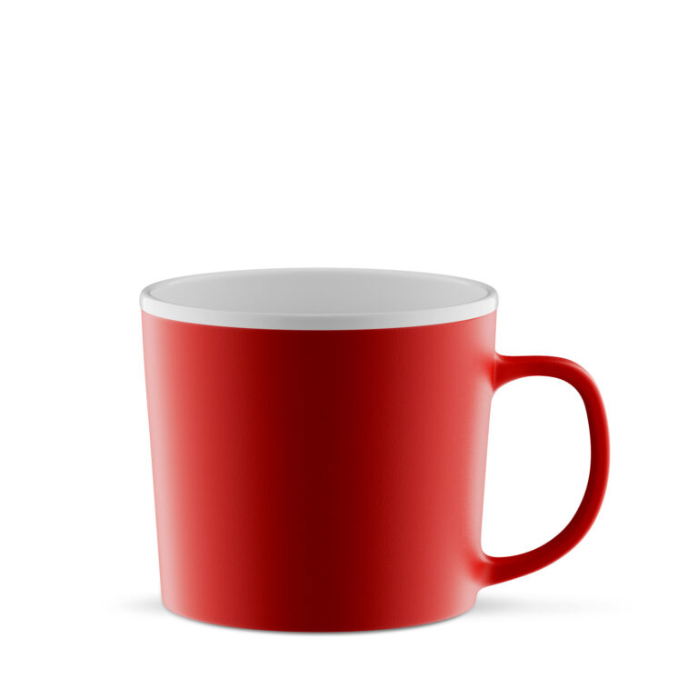 Prime 350 ml - matowy kubek z dużym uchem - czerwono-biały