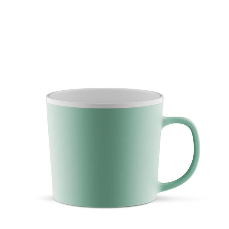 Prime 350 ml - matowy kubek z dużym uchem - miętowo-biały