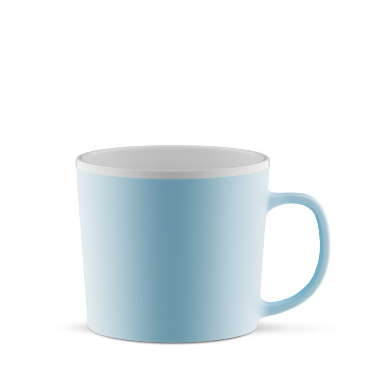 Prime 350 ml - matowy kubek z dużym uchem - błękitno-biały