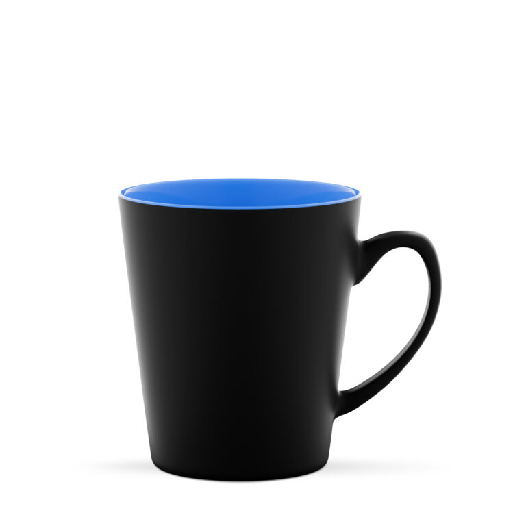 V-Shape 310 ml - Stożkowy kubek ceramiczny. Czarno-niebieski